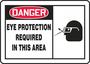 Danger Eye Protection Required In This Area Sign, Vinyl