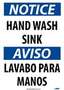 NMC CU81216-291Rigid Plastic Bilingual Hand Wash Sink Sign, 14 X 10