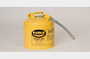 Type 2 Safety Can, Galvanized Steel, Yellow, 5 gal