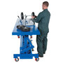 Vestil Steel Ergonomic Long Deck Cart 30 In. x 96-1/4 In. x 31 In. 2,000 Lb. Capacity Blue