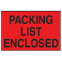 Packing List Enclosed Label - 2 x 3 in, Black on Red