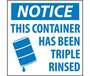 Notice This Container Has Been Triple Rinsed Sign, Paper Roll