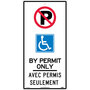 No Parking By Permit Only, Bilingual, Aluminum