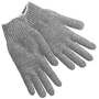 MCR Safety 9507L Gray String Knit Hemmed Gloves, Cotton/Polyester, Lg