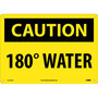 National Marker Company CU-62383 Caution 180° Water Sign, Plastic, 10 in. H X 14 in. W