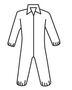 Disposable Coverall, Polypropylene, White, Large, Elastic, Serged