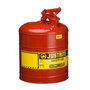 Justrite 7150100 Type I Red Steel Safety Can, 5 Gallon Capacity