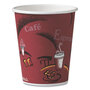 SOLO® 370SI Paper Hot Drink Cups in Bistro Design, 10 oz, Maroon, 1,000/Carton