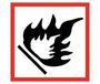 Flammable GHS Pictogram Label, Pressure Sensitive Vinyl, 2X2