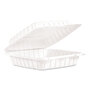 Dart® 90MFPPHT1R Hinged Lid Containers, Single Compartment, 9 x 8.8 x 3, White, Plastic, 150/Carton