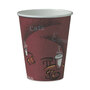 SOLO® 378SI Paper Hot Drink Cups in Bistro Design, 8 oz, Maroon, 50/Bag, 20 Bags/Carton