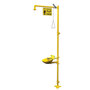 Bradley Halo Combination Drench Shower and Eyewash Station, Floor Mount, Yellow