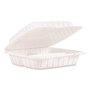 Dart® 90MFPPHT3R Hinged Lid Containers, 3-Compartment, 9 x 8.75 x 3, White, Plastic, 150/Carton