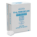 Dart® W12FTS Lids for Foam Cups and Containers, Fits 12 oz Cups, Translucent, 1,000/Carton