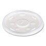 Dart® 12SL Plastic Lids for Foam Cups, Bowls and Containers, Flat with Straw Slot, Fits 6-14 oz, Translucent, 100/Pack, 10 Packs/Carton