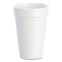 Dart® 16J165 Foam Drink Cups, 16 oz, White, 20/Bag, 25 Bags/Carton