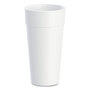 Dart® 24J16 Foam Drink Cups, Hot/Cold, 24 oz, White, 25/Bag, 20 Bags/Carton
