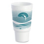 Dart® 32AJ20H Horizon Hot/Cold Foam Drinking Cups, 32 oz, White/Teal, 16/Bag, 25 Bags/Carton