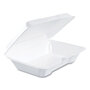 Dart® 206HT1R Foam Hinged Lid Containers, 6.4 x 9.3 x 2.6, White, 200/Carton