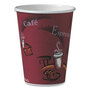 SOLO® 412SINPK Paper Hot Drink Cups in Bistro Design, 12 oz, Maroon, 50/Pack