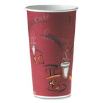 SOLO® 420SI Single-Sided Poly Paper Hot Cups, 20 oz, Bistro Design, 600/Carton