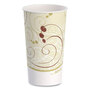 SOLO® RP16PSYM Double Sided Poly (DSP) Paper Cold Cups, 16 oz, Beige/White/Red, 50/Sleeve, 20 Sleeves/Carton