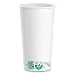 SOLO® 420PLAPLANET Compostable Paper Hot Cups, 20 oz, White/Green, 600/Carton