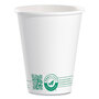 SOLO® 378PLAPLANET Compostable Paper Hot Cups, 8 oz, White/Green, 1,000/Carton
