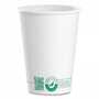 SOLO® 412PLAPLATPK Compostable Paper Hot Cups, 12 oz, White/Green, 50/Pack