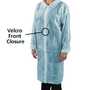 Blue Disposable Frock w/ Velcro Closures, Non-Woven Polypropylene