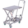 Vestil CART-300-SS3 Stainless Steel Scissor Cart 17-3/4" x 27-5/8", 300 Lb. Capacity, Silver