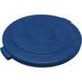 CFS 84105514 Bronco Round Waste Bin Trash Container Lid, 55 Gal, Blue