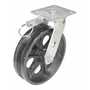 Vestil CST-CI-VG-8X2-S-4L Cast Iron Swivel 4-Posi Lock 8x2 BK