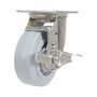 Vestil CST-E-SS-5X2TPR-SWB Rubber Swivel W/Brake 5x2 .5K Gray