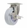 Vestil CST-E-SS-6X2TPR-SWB Rubber Swivel W/Brake 6x2 .6K Gray