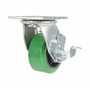 Vestil CST-F34-4X2DT-SWB Poly Swivel W/Brake 4x2 .7K Green