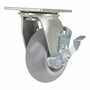 Vestil CST-F34-5X2DK-SWB Rubber Swivel W/Brake 5x2 .5K Gray