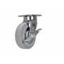Vestil CST-FC47-6X2DK-SWB Rubber Swivel W/Brake 6x2 .6K Gray