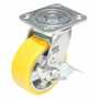 Vestil CST-PY-5X2PUA-SWB Poly Swivel W/Brake 5x2 595lb Ylw