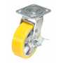 Vestil CST-PY-6X2PUA-SWB Poly Swivel W/Brake 6x2 661lb Ylw