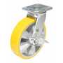 Vestil CST-PY-8X2PUA-SWB Poly Swivel W/Brake 8x2 1212lb Ylw