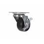 Vestil CST-VE-2X1RU-SWB Rubber Swivel W/Brake 2x1 55lb Bk