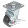 Vestil CST-VE-4X2MRA-SWB Rubber Swivel W/Brake 4x2 551lb Bk