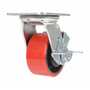 Vestil CST-VE-4X2PU-SWB Poly Swivel W/Brake 4x2 792lb Red