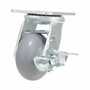 Vestil CST-VE-4X2TPR-SWB Rubber Swivel W/Brake 4x2 485lb