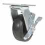 Vestil CST-VE-5X2MR-SWB Rubber Swivel W/Brake 5x2 440lb Bk