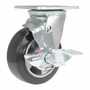 Vestil CST-VE-5X2MRA-SWB Rubber Swivel W/Brake 5x2 661lb Bk