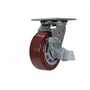 Vestil CST-VE-5X2PUP-SWB Poly Swivel W/Brake 5x2 .7K Maroon