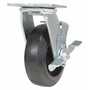 Vestil CST-VE-6X2MR-SWB Rubber Swivel W/Brake 6x2 507lb Bk