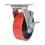 Vestil CST-VE-6X2PU-SWB Poly Swivel W/Brake 6x2 1232lb Red